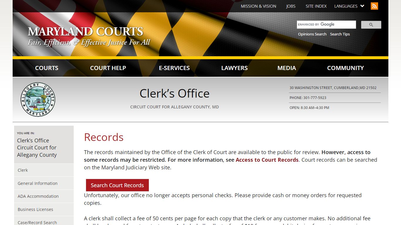 Records | Maryland Courts